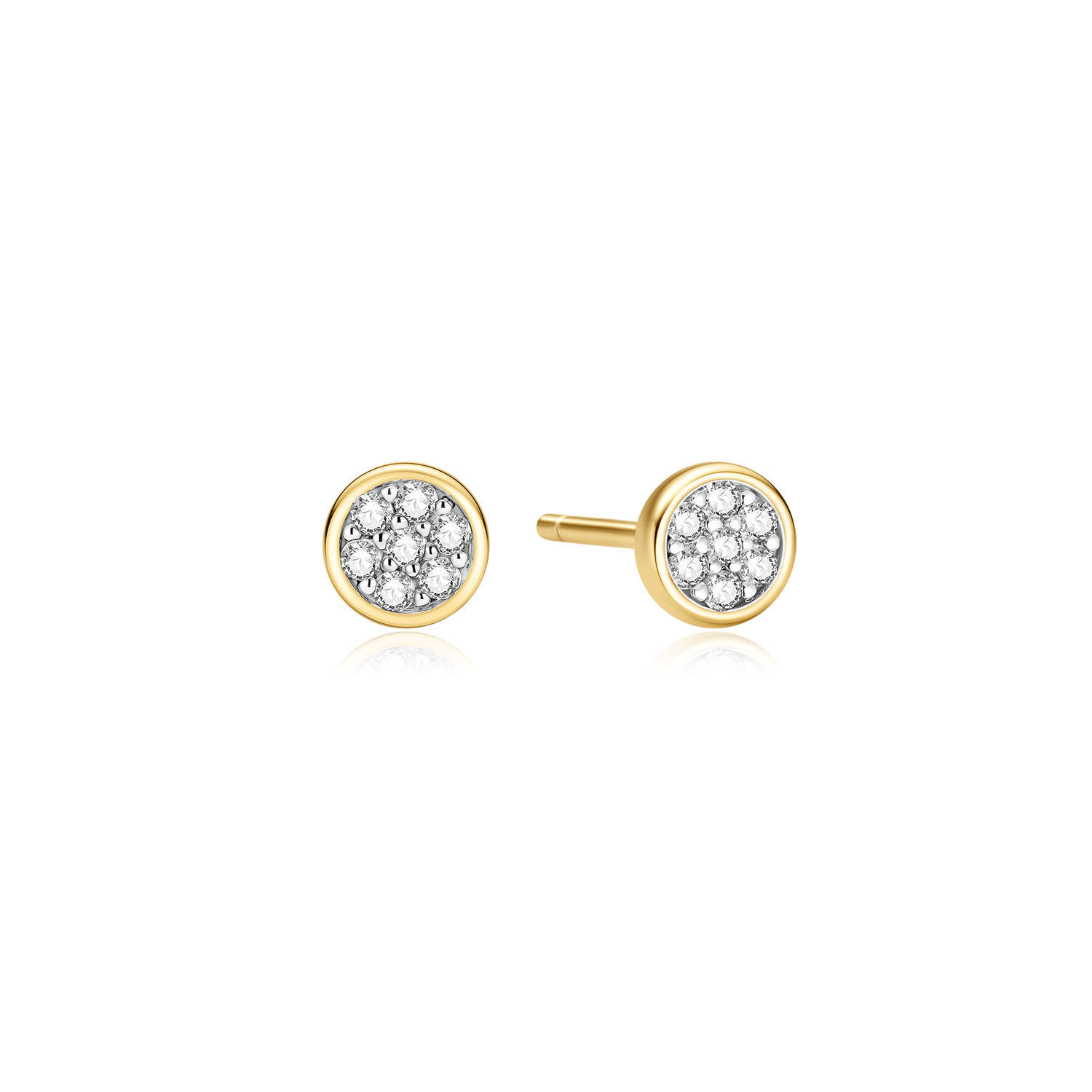  Luna Gaze - Ear studs - Silver / 14kt GP - Zirconia